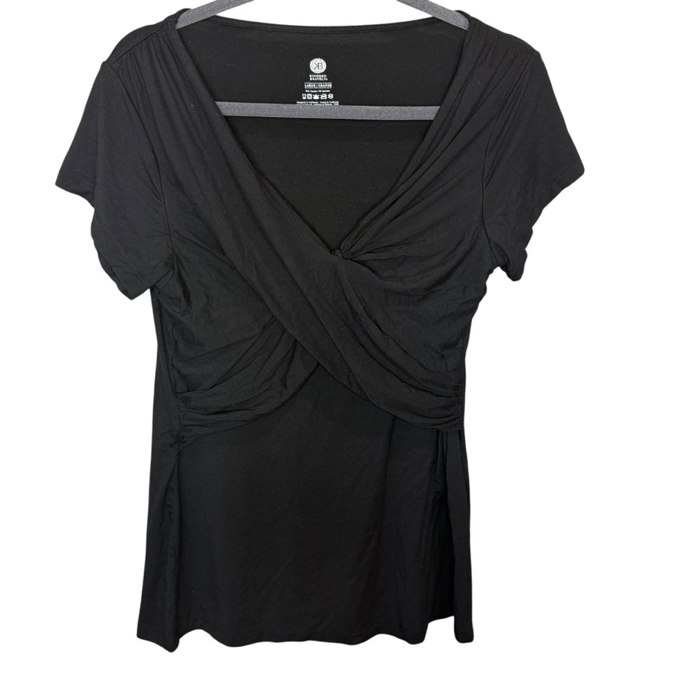 Kindred Bravely Black Short Sleeve‎ Top Nursing Size Large